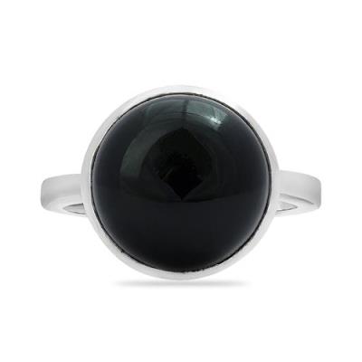 BUY 925 SILVER REAL BLACK ONYX GEMSTONE SINGLE STONE  RING